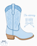 Saddle Belle Boots | Baby Blue | ETA January