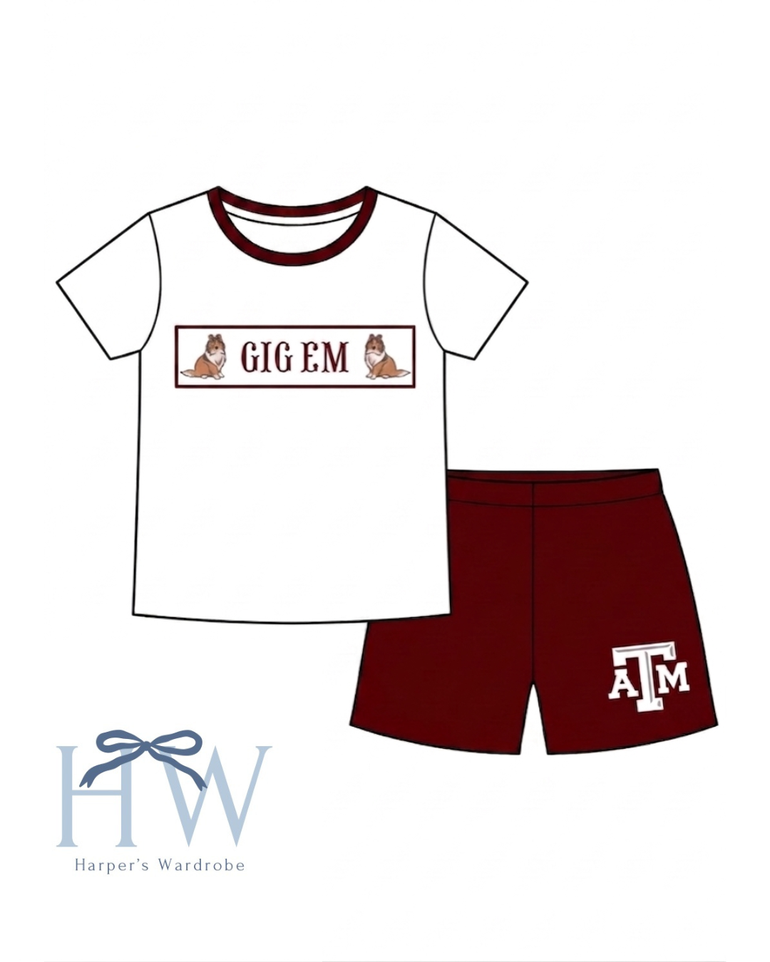 Gig em Shorts Set - ETA August